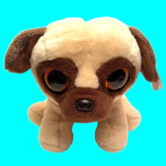 Rare TY Original Beanie Babies Boos Rufus the Pug Dog 6 inches Plush With Tags - Picture 1 of 8